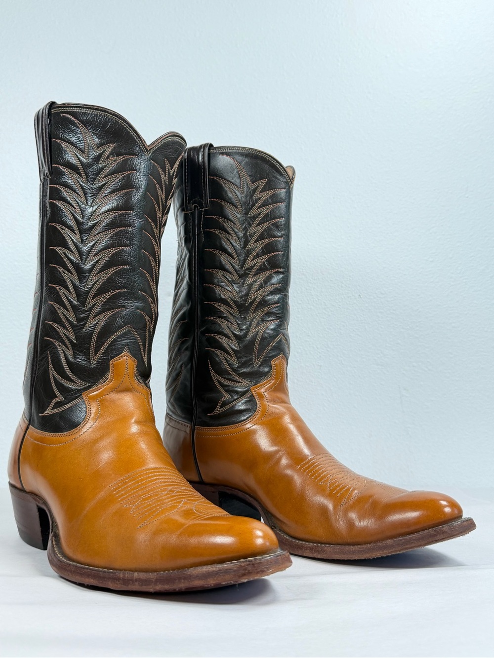 Vintage Men's Justin Boots 2396 Western Cowboy Boots Size 9.5 D Made In USA